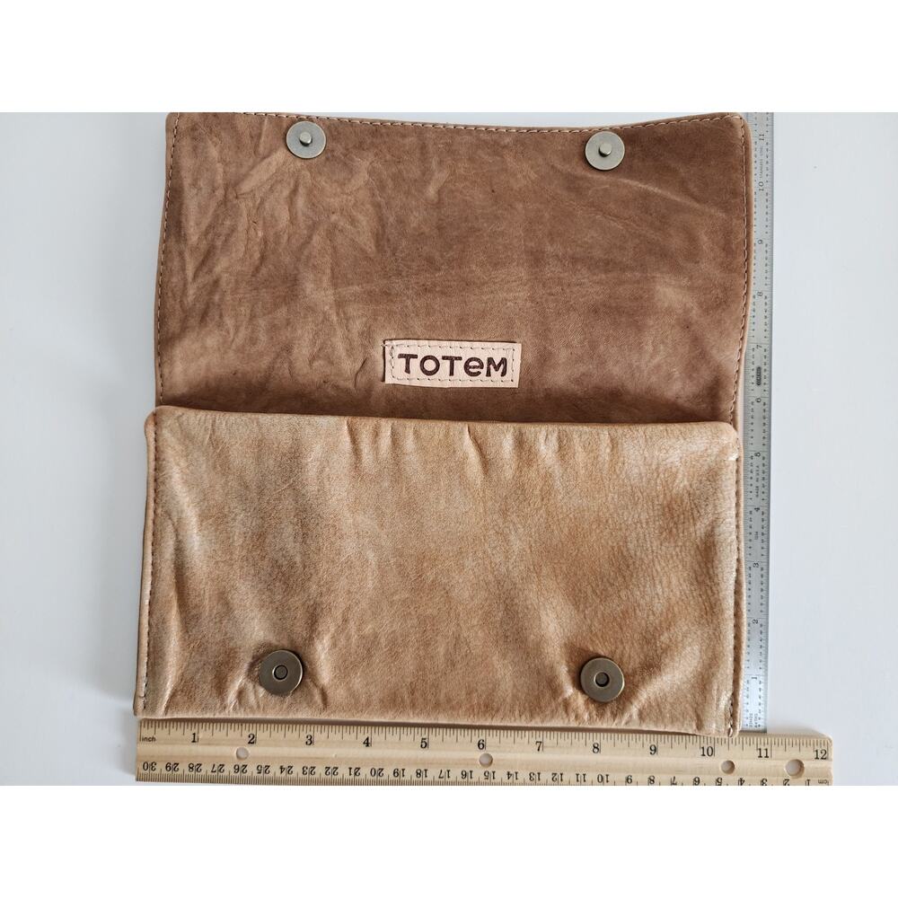 Vintage Totem Leather Wallet/Clutch – Metallic Gold Finish – Made in California